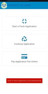 UNILAG school fees payment and registration dashboard 