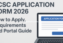 Applicant filling the FCSC Application Form 2026 on a laptop with checklist of documents beside them.