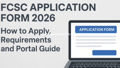 Applicant filling the FCSC Application Form 2026 on a laptop with checklist of documents beside them.
